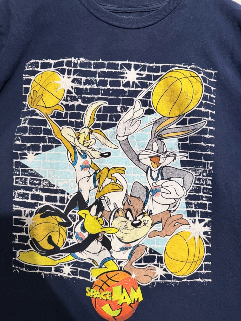 Space Jam Looney Tunes Basketball Graphic Tee - Navy size large